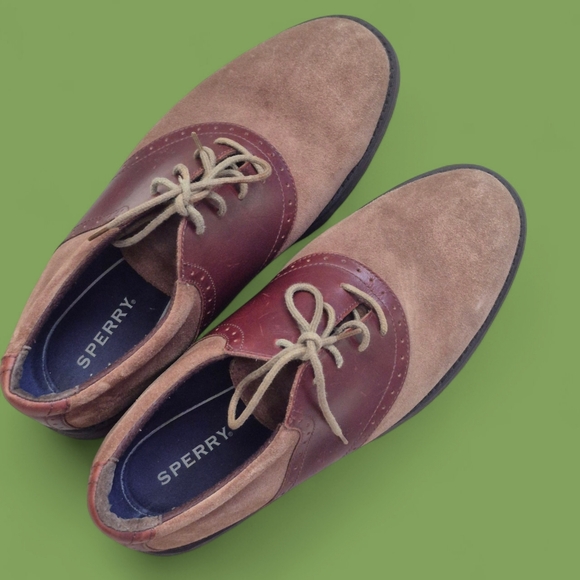 Suede Brown and Tan Sperry Men's Saddle Shoes 12 - Picture 1 of 7